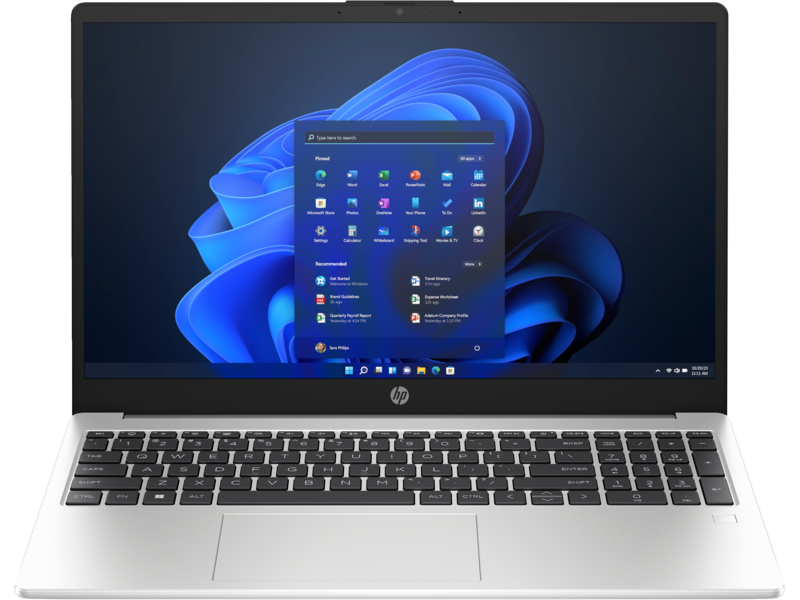 Лаптоп HP 255 G10 Turbo silver, AMD Ryzen 5 7530U(up to 4.5GH/16MB/6C), 15.6