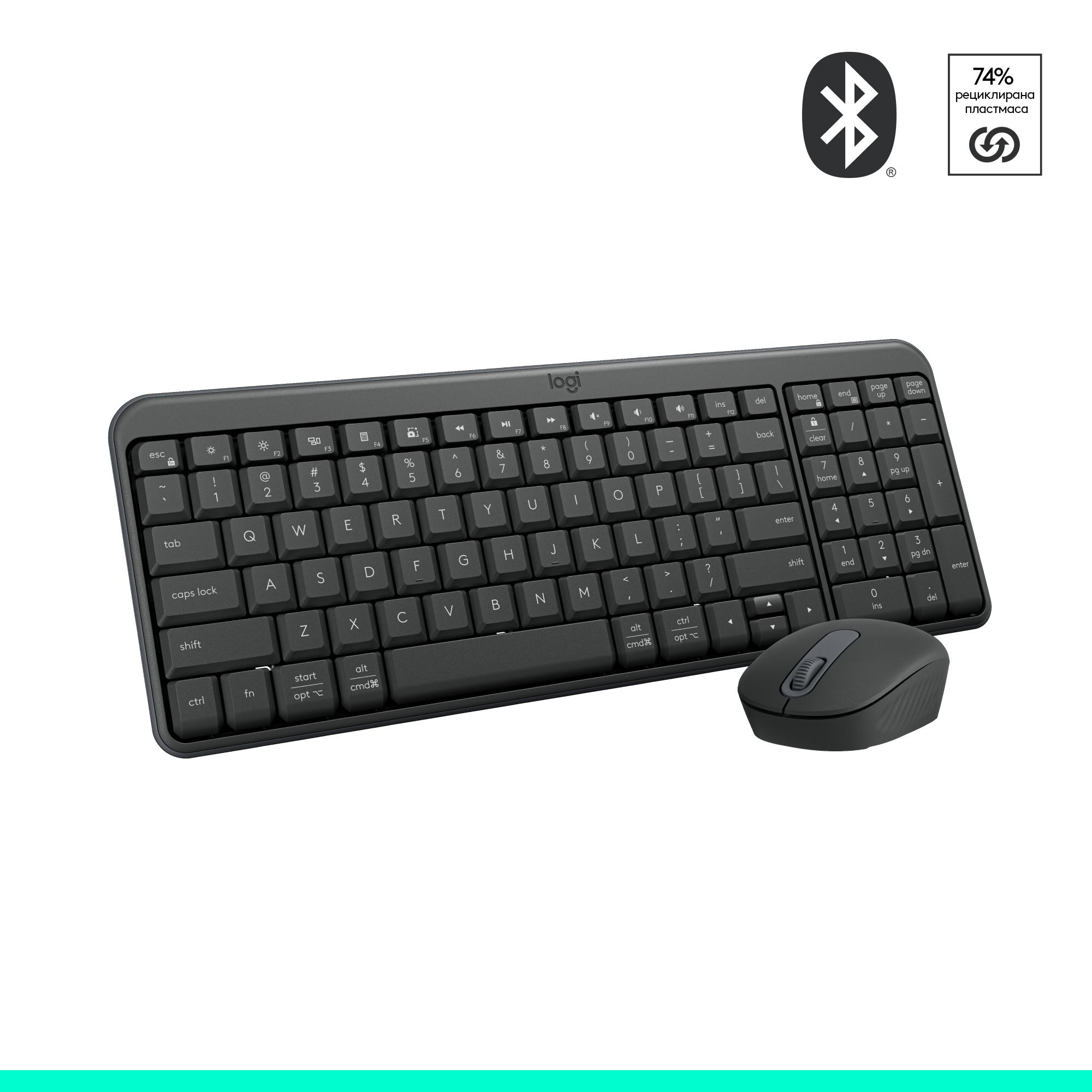 Безжичен комплект Logitech MK250 Graphite - Кирилизирана LOGITECH-KEY-MK250
